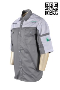 DS036 embroidered logo dart shirts